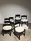 Vintage Esszimmerstühle aus dunklem Holz & weißem Stoff, 1960er, 6 . Set 5