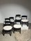 Vintage Dark Wood and White Soft Fabric Dining Chairs, 1960s, Set of 6, Image 2
