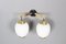 Vintage Wall Lights in Metal and Opaline, 1950, Set of 2 1