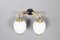 Vintage Wandlampen aus Metall & Opalglas, 1950, 2er Set 1