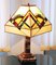 Art Deco Tischlampe aus Marmor & Buntglas, 1920er 2