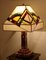 Art Deco Table Lamp in Marble and Stained Glass, 1920s 3