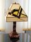 Art Deco Table Lamp in Marble and Stained Glass, 1920s, Image 1