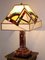 Lámpara de mesa Art Déco de mármol y vitral, años 20, Imagen 5