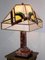 Lámpara de mesa Art Déco de mármol y vitral, años 20, Imagen 4