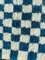 Moroccan Blue Checkered Berber Runner Rug, Image 6