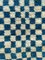 Moroccan Blue Checkered Berber Runner Rug 2