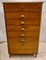 High Chest of Drawers in Wood and Brass, 1950s, Image 1