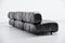 Modular Seating Elements in Black Leather, 1970s, Set of 3 3