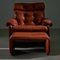 Crowned Armchair with Ottomann by Afra & Tobia Scarpa for B&B Italia, 1960s, Set of 2 3