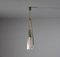 Mid-Century Italian Pendant Chandelier in Brass and Opaline Glass, 1950s 4