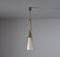 Lampadario Mid-Century in ottone e vetro opalino, Italia, anni '50, Immagine 8