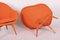 Mid-Century Orange Beech Armchairs attributed to Miroslav Navratil, 1950s, Set of 2 2