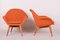 Mid-Century Orange Beech Armchairs attributed to Miroslav Navratil, 1950s, Set of 2 5