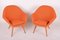 Mid-Century Armlehnstühle aus orangefarbener Buche, Miroslav Navratil zugeschrieben, 1950er, 2er Set 1