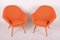 Mid-Century Orange Beech Armchairs attributed to Miroslav Navratil, 1950s, Set of 2, Image 1