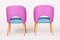 Mid-Century Pink and Blue & Armchairs in Beech, 1950s, Set of 2 5