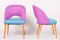 Mid-Century Pink and Blue & Armchairs in Beech, 1950s, Set of 2 4