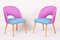 Mid-Century Pink and Blue & Armchairs in Beech, 1950s, Set of 2 1