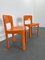 Französische Vintage Allibert Stühle aus Orangefarbenem Kunststoff, 1970er, 2er Set 6