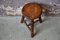 Brutalist Farmhouse Stool in Wood, 1960s, Image 4