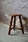 Brutalist Farmhouse Stool in Wood, 1960s 3