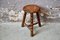 Brutalist Farmhouse Stool in Wood, 1960s, Image 1