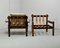 Brasilianische Sessel aus getuftetem Grauem Leder & Jacarandá Holz von Jean Gillon für Woodart, 1960er, 2er Set 6