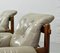 Brazilian Lounge Chairs in Tufted Grey Leather and Jacarandá Wood by Jean Gillon for Woodart, 1960s, Set of 2 8