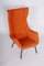Mid-Century Orange Lounge Chairs attributed to Miroslav Navratil, 1960s, Set of 2 2