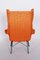 Mid-Century Orange Lounge Chairs attributed to Miroslav Navratil, 1960s, Set of 2 3