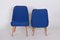 Mid-Century Blue Fabric & Ash Armchairs, 1950s, Set of 2 3