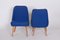 Mid-Century Blue Fabric & Ash Armchairs, 1950s, Set of 2, Image 3