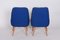 Mid-Century Blue Fabric & Ash Armchairs, 1950s, Set of 2, Image 2