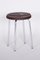 Mid-Century Leather & Chrome Stool attributed to Robert Slezák, 1940s 5