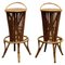 Italian Bamboo and Rattan Bar Stools by Tito Agnoli, 1960s, Set of 2 1