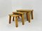 Tavolini ad incastro in ceramica e quercia, anni '70, set di 3, Immagine 2