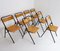 Vintage Folding Chair in Metal and Wood, 1960s, Set of 7 5