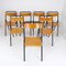 Vintage Folding Chair in Metal and Wood, 1960s, Set of 7, Image 12