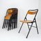 Vintage Folding Chair in Metal and Wood, 1960s, Set of 7 9