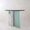 Marble and Sandblasted Glass Side Table with Oval Glass Top, 1980s, Image 3