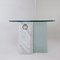Marble and Sandblasted Glass Side Table with Oval Glass Top, 1980s 9