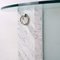 Mesa auxiliar de mármol y vidrio arenado con superficie ovalada de vidrio, años 80, Imagen 11