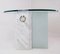 Marble and Sandblasted Glass Side Table with Oval Glass Top, 1980s 6