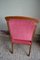 Antique Oak Armchair with Red Velvet, 1890s, Image 3