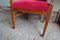 Antique Oak Armchair with Red Velvet, 1890s 5