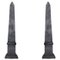 Kleine Obelisken aus schwarzem und grauem Marmor, 2er Set 1