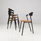 Italian Modern Grey Metal and Wood Fly Line Chairs, 1980s, Set of 4 2