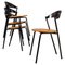 Italian Modern Grey Metal and Wood Fly Line Chairs, 1980s, Set of 4, Image 1