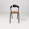 Italian Modern Grey Metal and Wood Fly Line Chairs, 1980s, Set of 4 6
